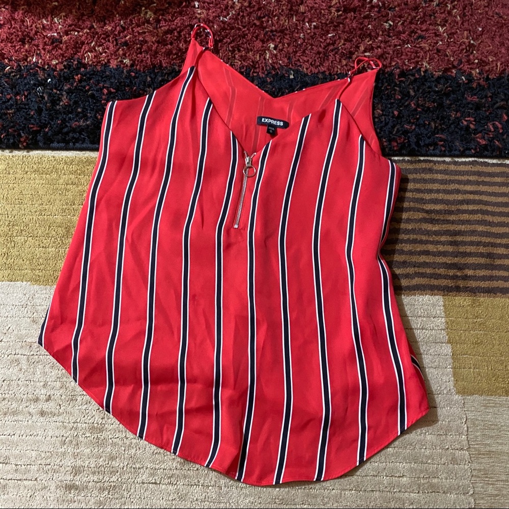 Express stripped red top